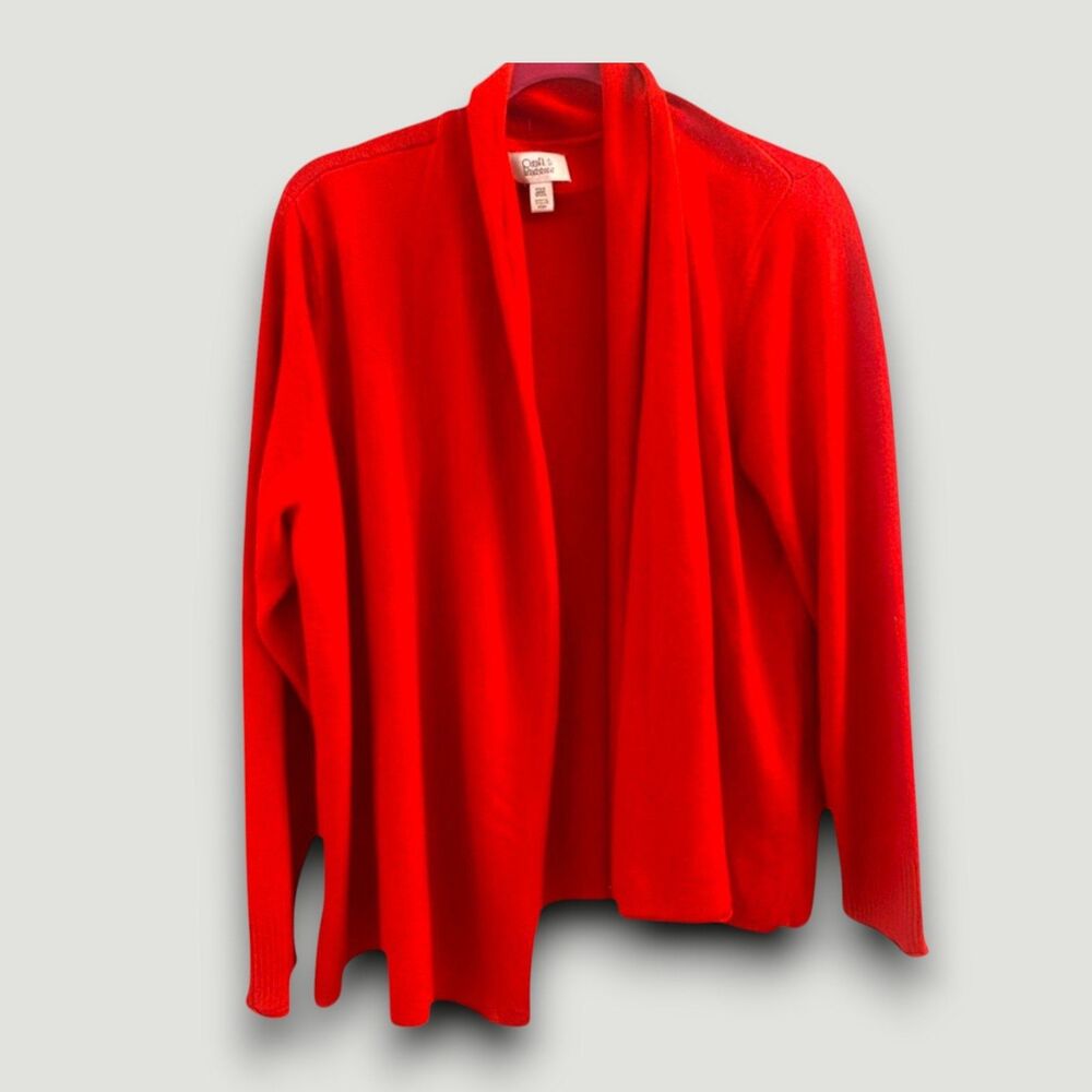 Croft & Barrow Sweater Cardigan PXXL Acrylic Red Casual Minimalist Cozy